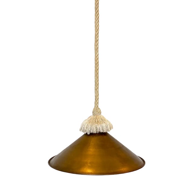 Vintage Brass Pendant Light, 1970s For Sale