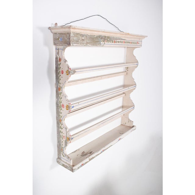 Vintage Traditional Portuguese Painted Wooden Plate Rack, 1950 For Sale - Image 9 of 10