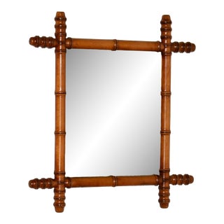 Late 19th Century Faux Bamboo Wall Mirror For Sale