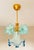 Italian Vintage Custom Hand-Painted Italian Murano Style Light Blue Floral Pendant - Restored For Sale - Image 3 of 17