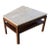 Mid-Century Modern Travertine Top Side Table in Walnut, 1970s For Sale