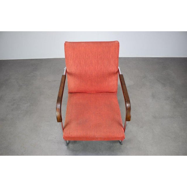 A rare Anton Lorenz B36P-type cantilever armchair, dating from circa the 1930s and originating from Czechoslovakia. The...