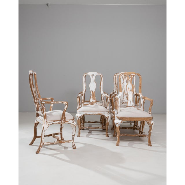20th Century Swedish Rococo Revival Wood Patinated Dining Chairs - Set of 3 For Sale - Image 13 of 18
