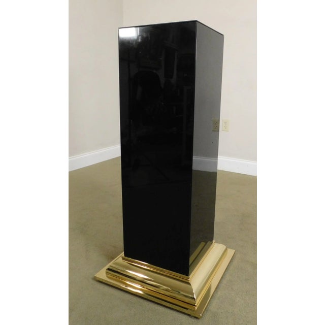 Contemporary Vintage Modern Black and Gold Pedestal For Sale - Image 3 of 13