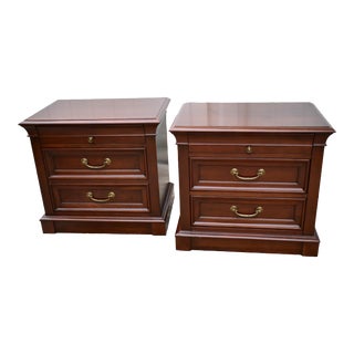 Vintage Ethan Allen Empire Style Mahogany Nightstands For Sale