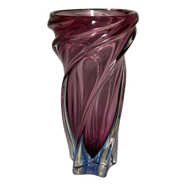 Pink and Blue Murano Glass Vase, Italy, 1960s-1970s For Sale