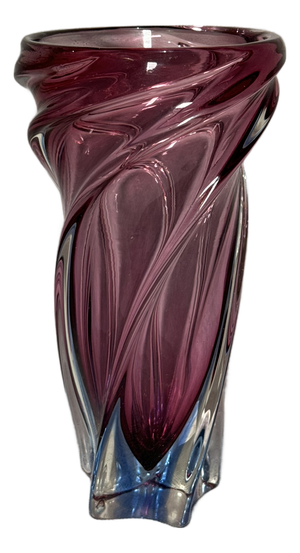 Pink and Blue Murano Glass Vase, Italy, 1960s-1970s