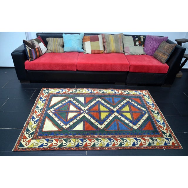 Vintage Tribal Turkish Hand Knotted Multicolor Rug For Sale In Phoenix - Image 6 of 10