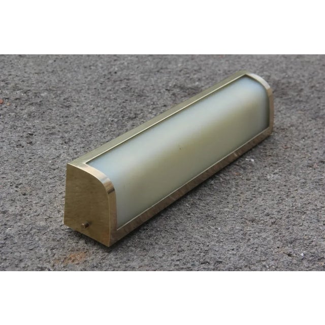 Metal Brass and Acrylic Glass Sconce, 1950s For Sale - Image 7 of 8