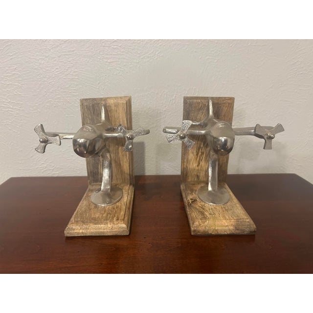Art Deco Airplane Bookends - Pair For Sale - Image 3 of 7