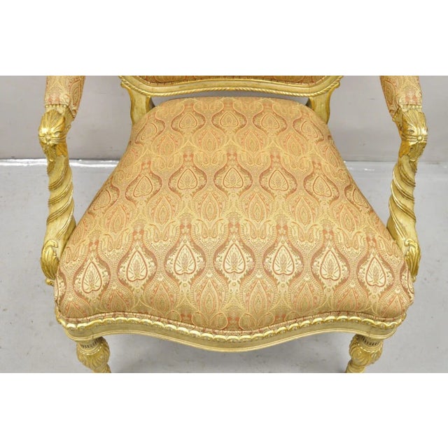 Cream Late 20th Century Oscar De La Renta Home Century Furniture Italian Neoclassical Style Armchair For Sale - Image 8 of 12