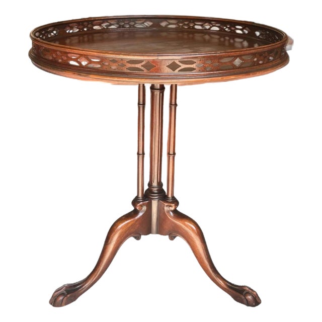 Vintage Imperial Mahogany Drum Table | Accent Table | Side Table For Sale