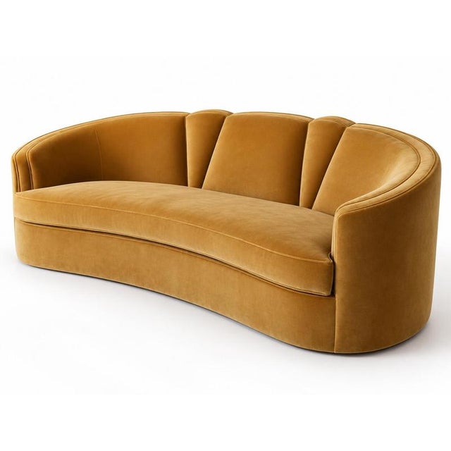 Josephine 230 sofa in mustard yellow cotton velvet upholstery by munna dimensions: d 103 x w 230 x h 83 cm. Sh: 42 cm....
