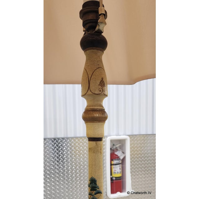 This is a really good antique hand painted and colored Chinoiserie wooden floor lamp, early 20th century, c1920-1930s....