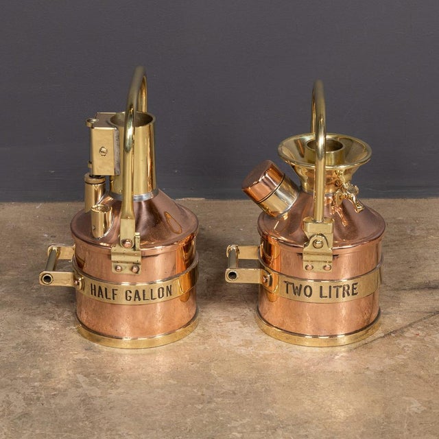 1970s Vintage English Polished Checkpump Petrol Canisters, 1970s, Set of 2 For Sale - Image 5 of 18