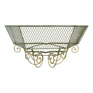 French 1940s Green & Gold Wrought Iron Console Base For Sale