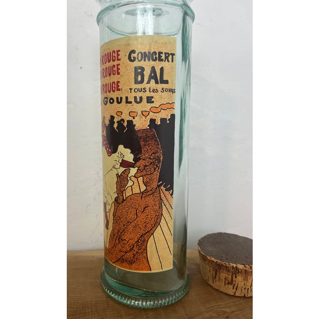 Vintage French Art Nouveau Style Pasta Jar with Moulin Rouge by Henri de Toulouse-Lautrec Motif, 1960s For Sale - Image 6 of 14