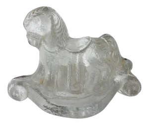 Vintage Glass Rocking Horse Paper Weight