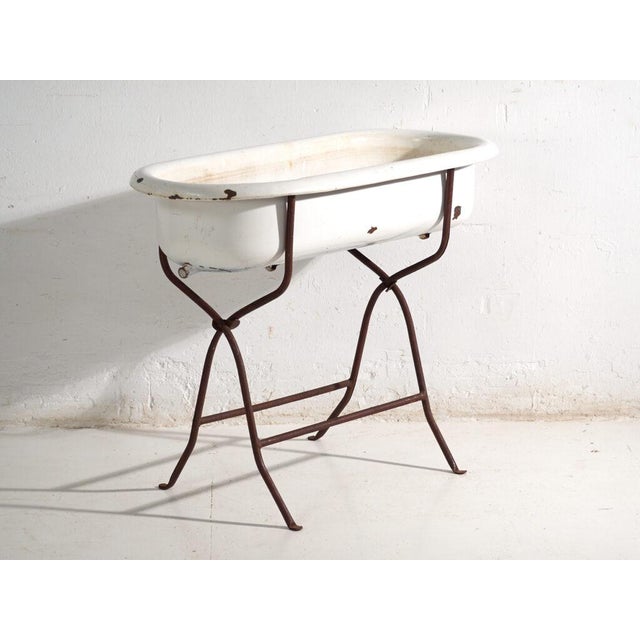 Black Bathtub in Enamelled Iron Central Europe, 1950 For Sale - Image 8 of 13