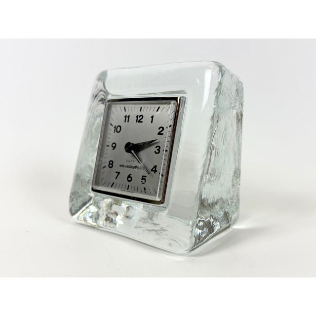 Postmodern Crystal Wiesenthalhutte Table Clock, 1980s For Sale - Image 8 of 8