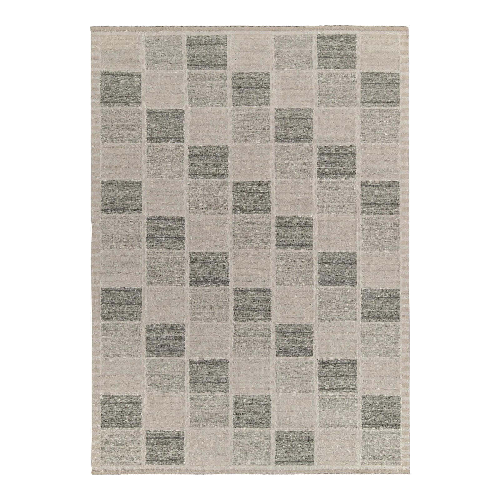 Freya Geometric Rug by Celerie Kemble for Chairish in Gray, 2'6
