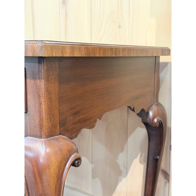 Henkel Harris Late 20th Century Henkel Harris Mahogany Marble Top Side Table With Ball & Claw Feet For Sale - Image 4 of 12