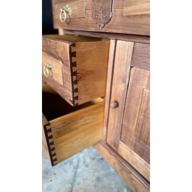 Wood Antique Oak Marble-Top Washstand For Sale - Image 7 of 11