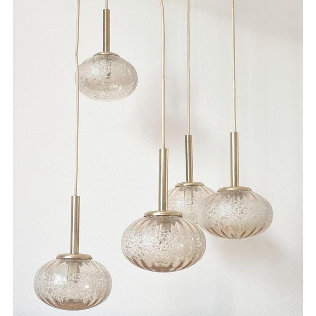 Very nice style of lighting - rare type - marked by label - one large cascade pendant or five pendants with diameter 16...