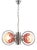 Art Deco Chrome-Plated Chandelier with Red Swirl Glass Shades, 1929 For Sale