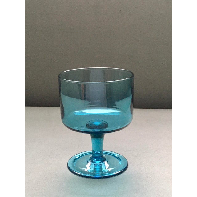 Mid 20th Century Turquoise Footed Cocktail Glasses Set of 4 Chairish