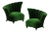 Hollywood Regency Scalloped Asymmetrical Lounge Chairs - A Pair For Sale