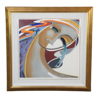 1986 Orlando Agudelo-Botero "Silent Passions" Signed Serigraph Abstract Figure For Sale