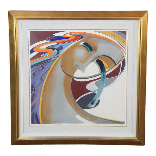 1986 Orlando Agudelo-Botero "Silent Passions" Signed Serigraph Abstract Figure For Sale