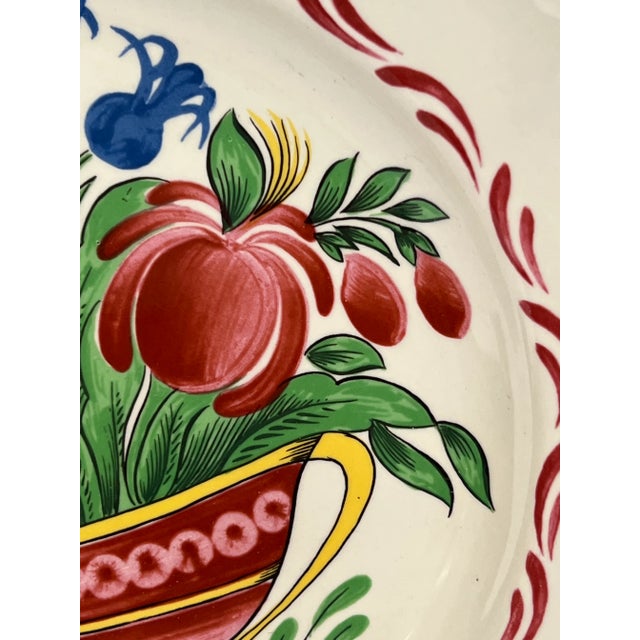 Ceramic 1960's St. Clement France Hand Painted Scalloped Plate 9.75" For Sale - Image 7 of 13
