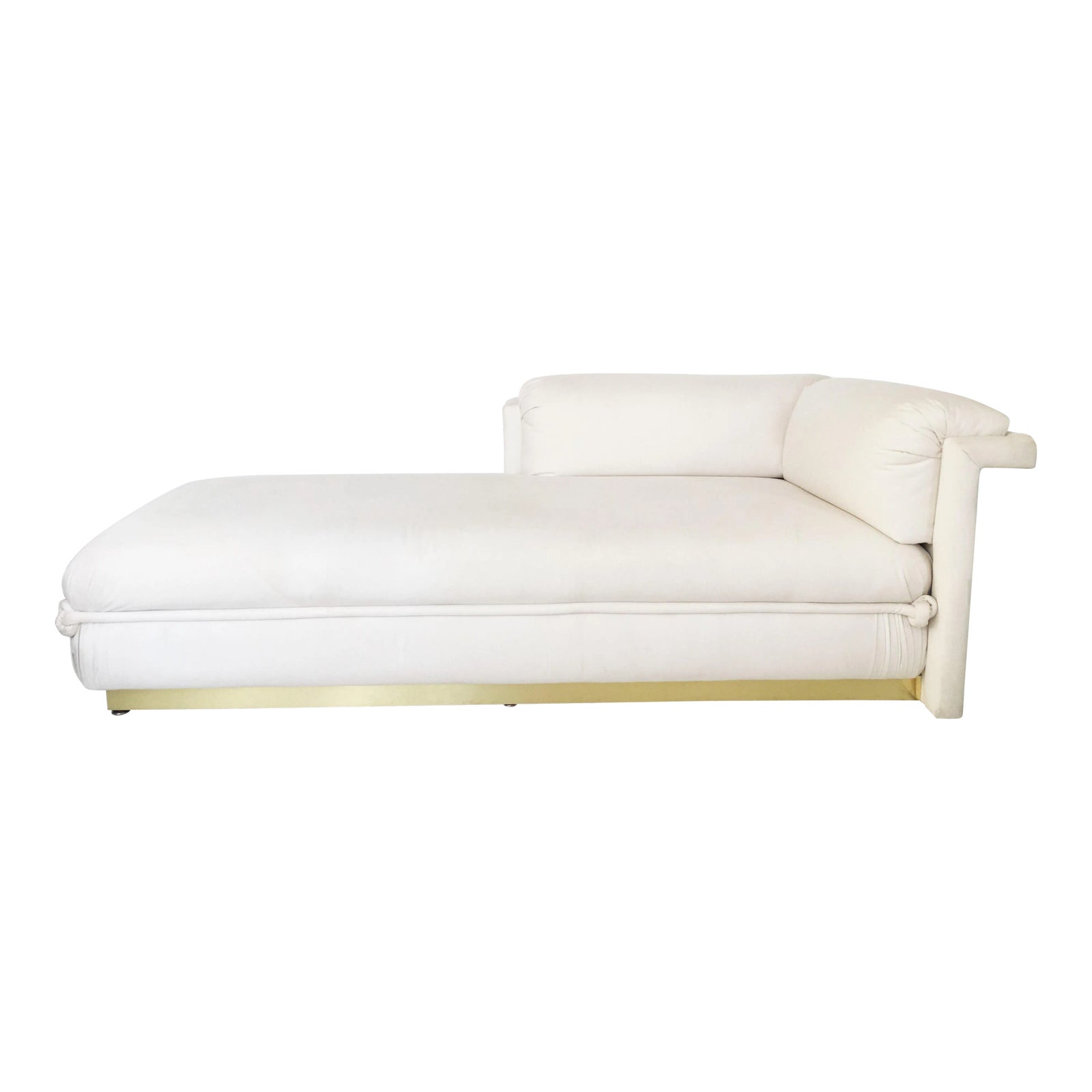 French Art Deco Chaise Lounge With Brass Base Chairish
