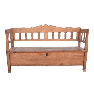Pine and Oak Storage Bench or Settle For Sale