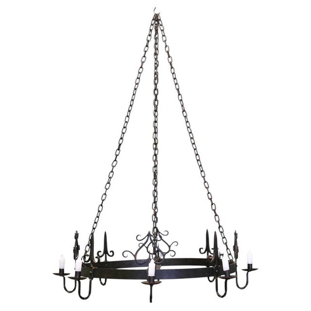 Antique French Gothic Castle Chandelier, 1900 For Sale - Image 9 of 9