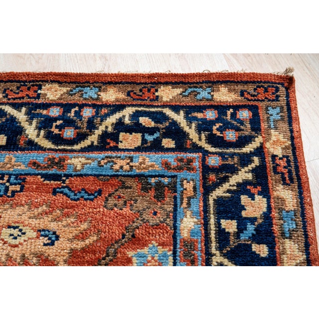 7'7"x9'11" Elegant Rust Floral Traditional Hand Knotted Wool Carpet Rug For Sale In New York - Image 6 of 6