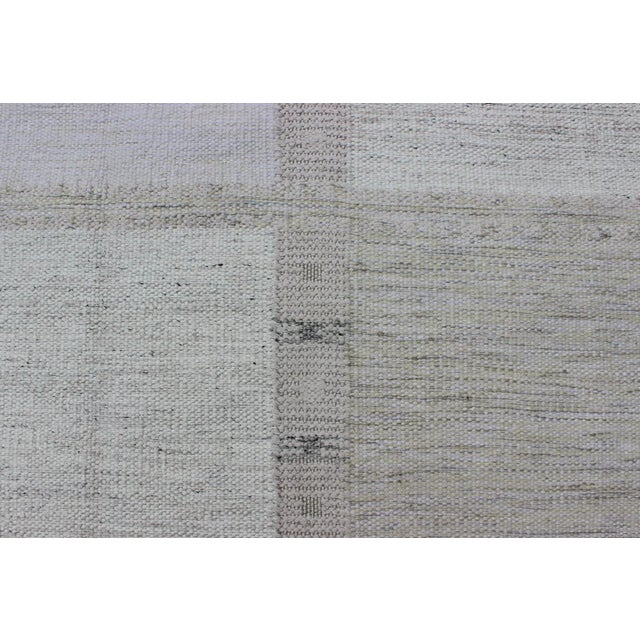 Gray and Ivory Scandinavian Flat-Weave Rug by Keivan Woven Arts 9' X 12' For Sale In Atlanta - Image 6 of 11