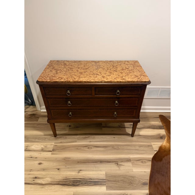Brown Late 18th Century Italian Neoclassical Marble Top Commode For Sale - Image 8 of 12