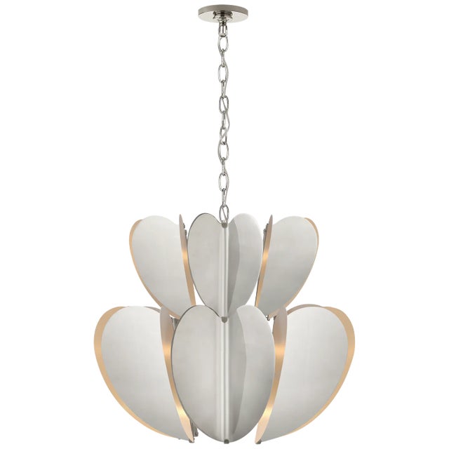 Kate Spade New York for Visual Comfort Signature Danes Two-Tier Chandelier in Polished Nickel For Sale