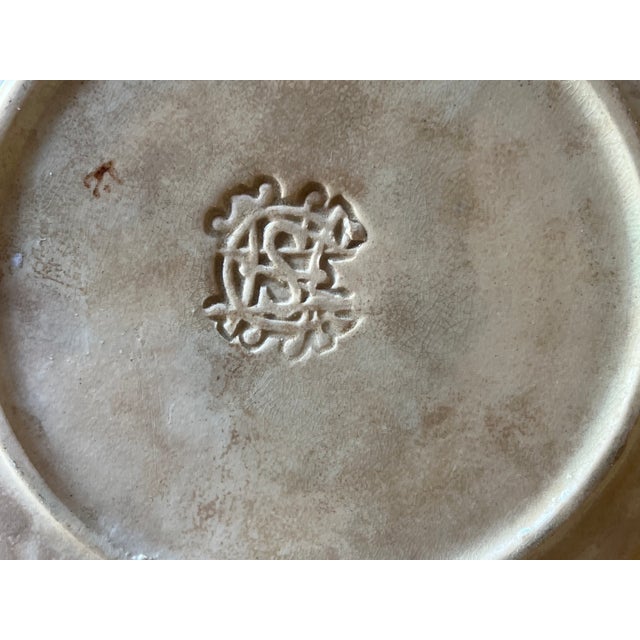 Ceramic Griffin Smith & Hill Maple Leaf Etruscan Majolica Plate For Sale - Image 7 of 8