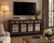 Elegant and architecturally bold credenza from the Lillian August collection for Drexel Heritage, blending Hollywood...