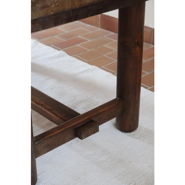 1960s Brutalist Dining Table in Pine attributed to Georges Robert, France, 1960s For Sale - Image 5 of 14