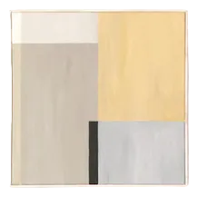 Abstract Artwork in Yellow, Beige, White and Gray, 1960s, Oil on Canvas