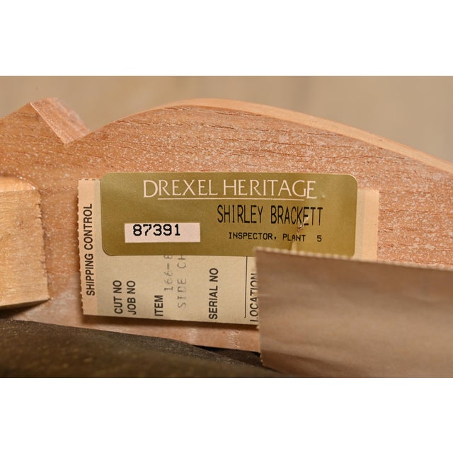 Drexel Heritage Queen Anne Carved Oak and Burl Wood Dining Chairs, Set of Ten For Sale - Image 11 of 12