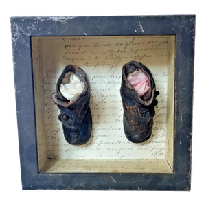 Framed Antique Baby Shoes