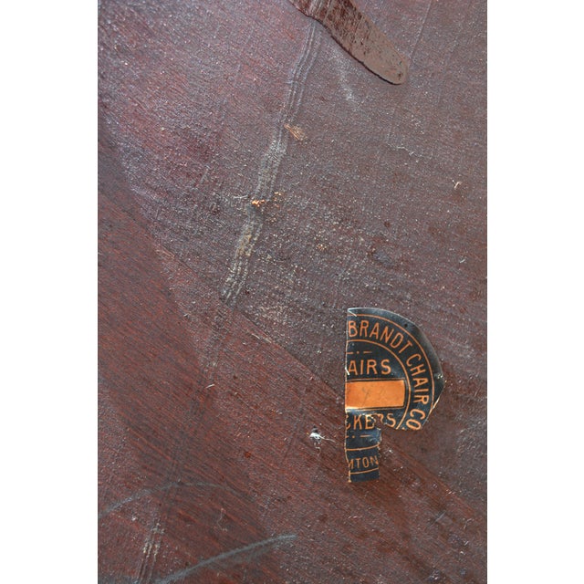 1950s Stickley & Brandt Mahogany Wood 3 Piece Curved Parlor Set Bench Chair & Rocker For Sale - Image 15 of 18