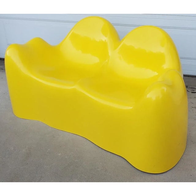 1960s 1960s Mid Century Modern Wendell Castle Molar Yellow Fiberglass Organic Sofa For Sale - Image 5 of 12