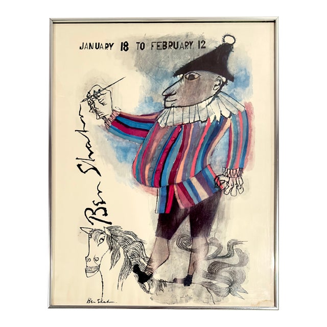 Ben Shahn Exhibition Promotional Poster, Circa 1962 For Sale